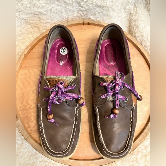 Sperry Tan and Brown Boat Shoes Top Siders Flats Comfortable Loafers Size 9.5 - Picture 3 of 9